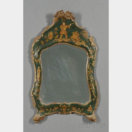 Venetian Rococo-style Green Japanned Mirror