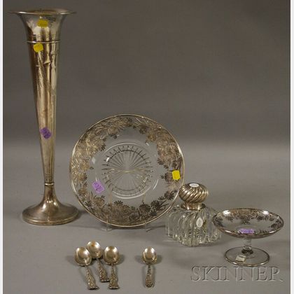 Group of Sterling and Weighted Serving, Desk, and Flatware Items