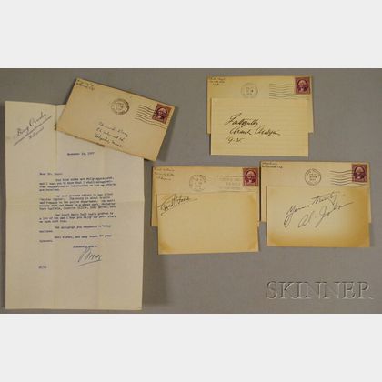 Charlie Chaplin, Fred Astaire, Al Jolson, and Bing Crosby Autographs