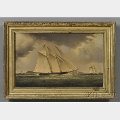 James Edward Buttersworth (British/American, 1817-1894) Yachting Scene Off Sandy Hook.