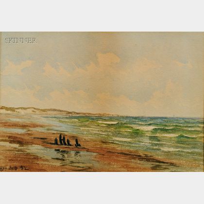 Lot of Two Works: Charles Henry Gifford (American, 1839-1904),Ship at Sea
