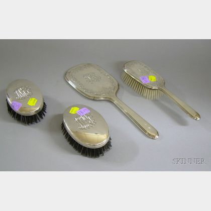 Sterling Silver Handled Four-piece Vanity Set
