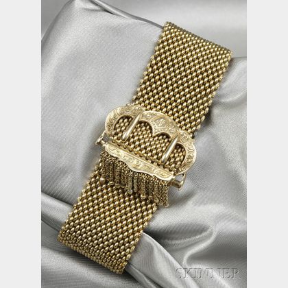 Antique 14kt Gold Slide Bracelet