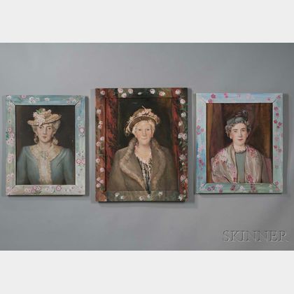Josephine Paddock (American, 1885-1964) Three New York Ladies' Portraits
