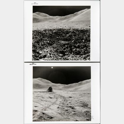 Apollo 15, Lunar Module Falcon, Lunar Surface, Two Photographs.