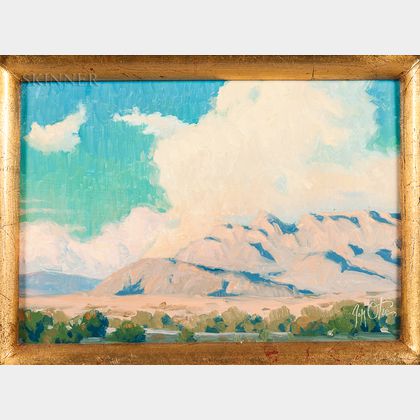 Two Framed Works: Jeff Otis (American, b. 1954),New Mexico Landscape
