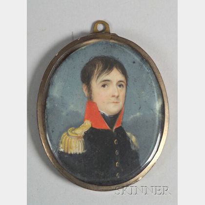 Portrait Miniature of a Military Officer