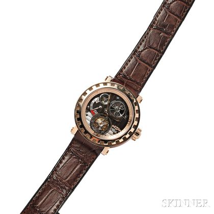 Gentleman's 18kt Gold Academia Tourbillon Differentiel Wristwatch, DeWitt