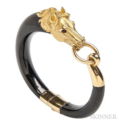 18kt Gold and Horn Bracelet
