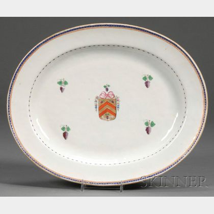 Chinese Export Porcelain Oval Armorial Platter