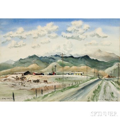 Adolf Arthur Dehn (American, 1895-1968) Route 40, Approaching Colorado Springs