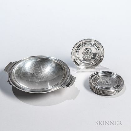 Nine Pieces of Georg Jensen Sterling Silver Tableware