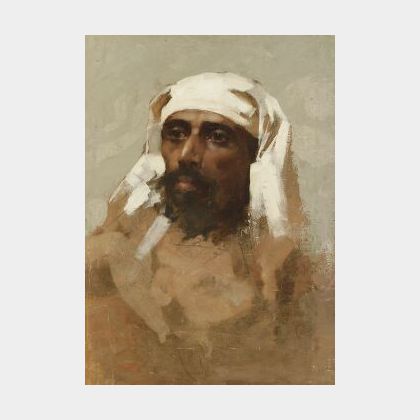 Attributed to Edwin Lord Weeks (American, 1849-1903) Portrait Study of a Turk