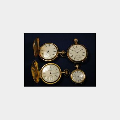 Four Pocket Watches, Appleton Tracy, Waltham and Seth Thomas
