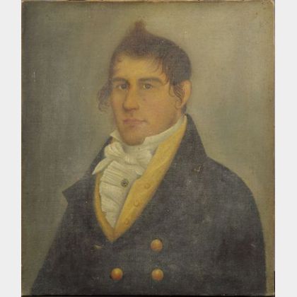 Attributed to Frederick Mayhew (Martha's Vineyard and Ohio, 1785-1854) Portrait of Sea Captain Bartlett Mayhew.