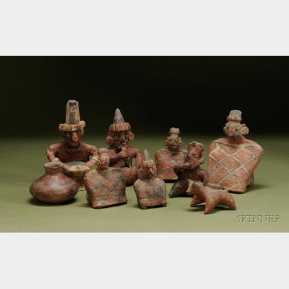 Nine Pre-Columbian Pottery Items