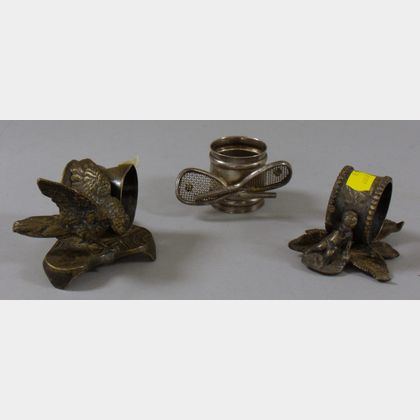 Three Late Victorian Silver Plated Figural Napkin Rings