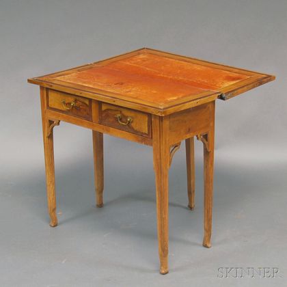 Italian Neoclassical Fruitwood Game Table with Drawer