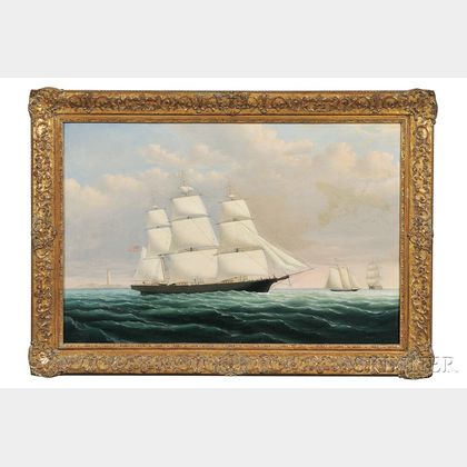 Attributed to William Bradford (Massachusetts/California, 1823-1892) Portrait of the California Clipper Ship Phantom .