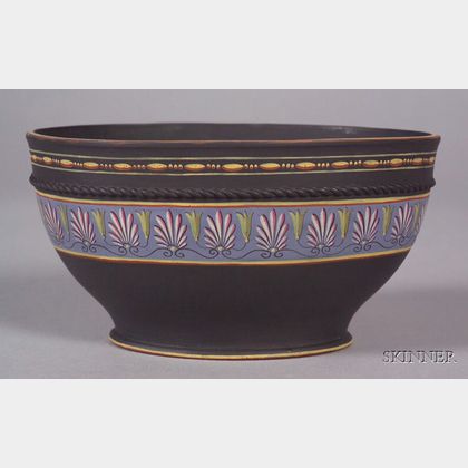 Wedgwood Encaustic Decorated Black Basalt Bowl