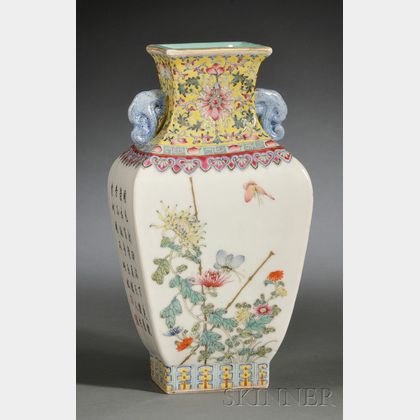 Porcelain Square Zun Vase
