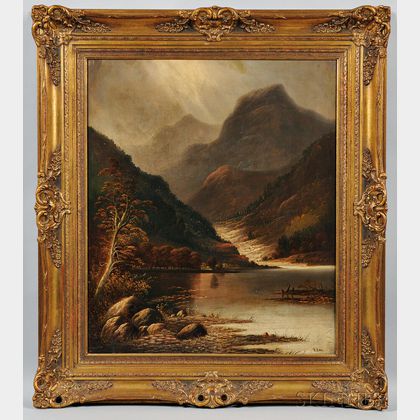 Anglo-Canadian School, 19th Century Landscape with Mountain and Lake