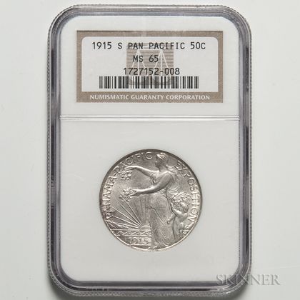 1915-S Panama-Pacific Commemorative Half Dollar, NGC MS65. Estimate $800-1,200