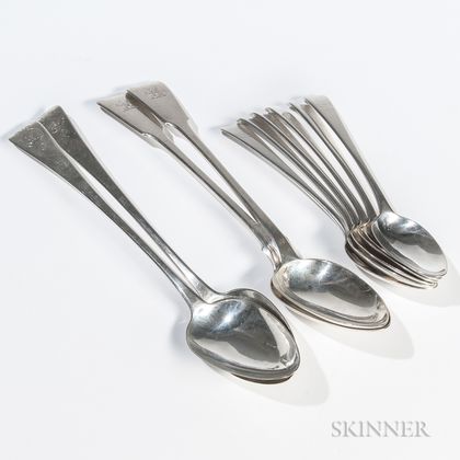 Ten George III Sterling Silver Spoons