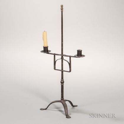 Adjustable Iron Two-light Candlestand