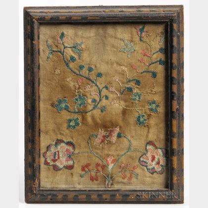 Framed Floral-decorated Embroidery