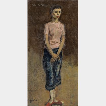Moses Soyer (American, 1899-1974) Figure of a Young Woman Standing