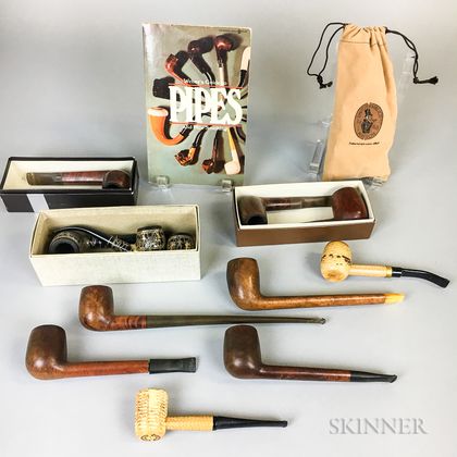 Large Collection of Pipes, Stands, and Ashtrays