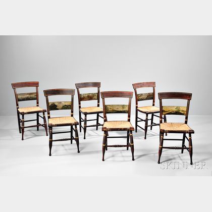 Set of Six Painted Fancy Chairs