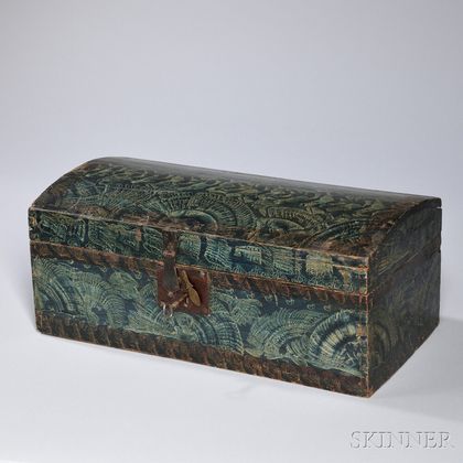Fancy Blue Paint-decorated Dome-top Box
