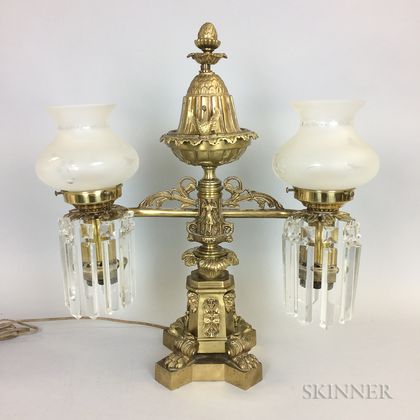 Brass Double-arm Argand Lamp