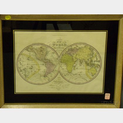 Framed Small World Map by H.S. Tanner