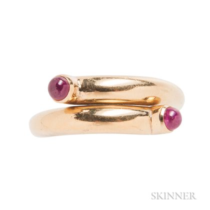 18kt Gold and Ruby Bypass Ring, Schlumberger, Tiffany & Co.