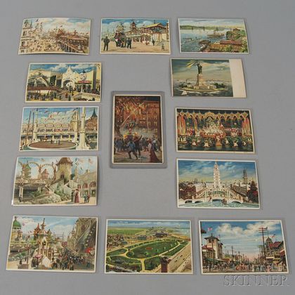 Thirteen Early 20th Century Die-cut Hold-to-Light New York and Coney Island Postcards