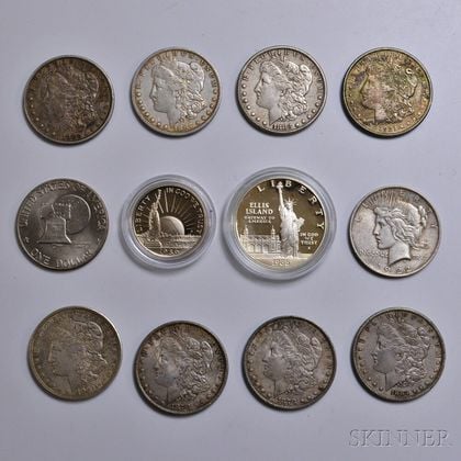 Group of Silver Dollars and Half Dollars