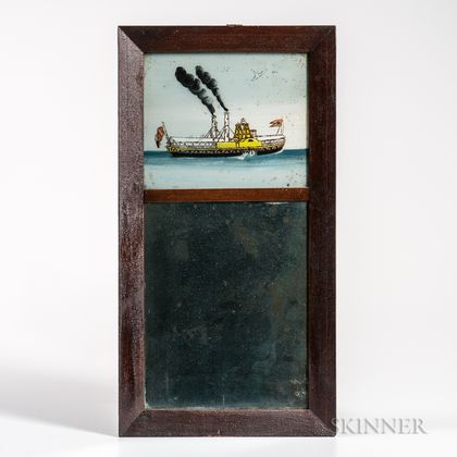 Small Mahogany Veneer Framed Picture Mirror