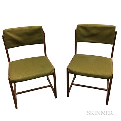 Pair of Danish Teak Upholstered Side Chairs