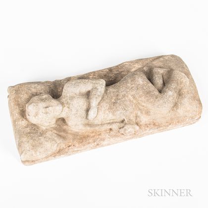 Carved Stone Sculpture of a Reclining Figure