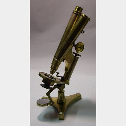 Lacquered-Brass Binocular Microscope by R. & J. Beck
