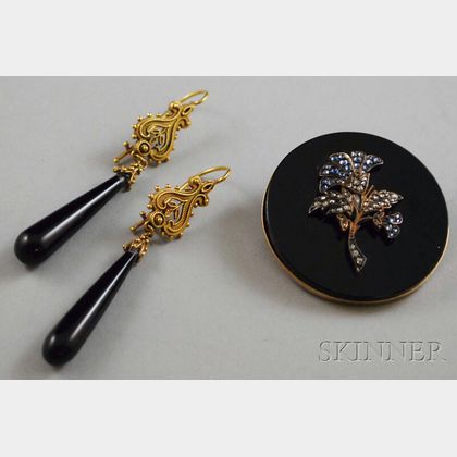 14kt Gold and Onyx Suite