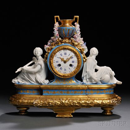 Figural China Clock by Henry Marc