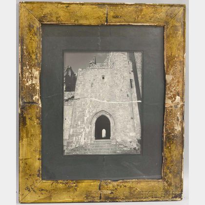 Framed Black and White Photograph of a Castle Ruins