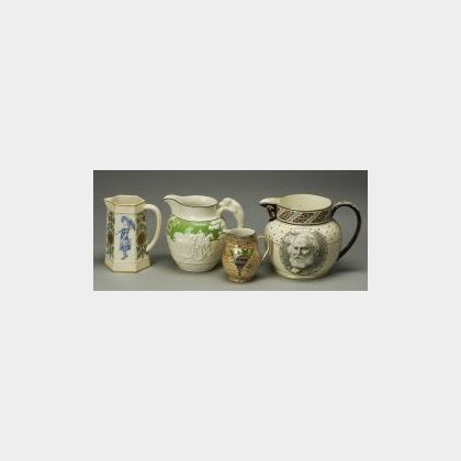 Four Wedgwood Queen&#39;s Ware Jugs