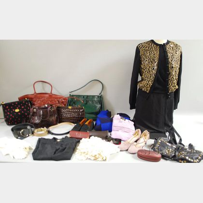 Box of Vintage and Designer Clothing and Accessories
