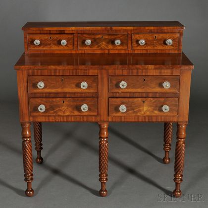 Classical Carved Cherry and Mahogany Veneer Dressing Table