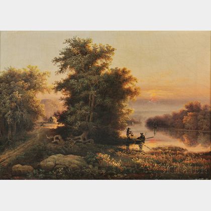 Hiram Dwight Torrey (American, 1820-1900) Fishermen at Daybreak